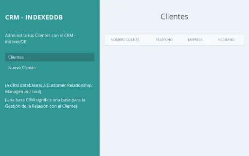 CRM indexedDB